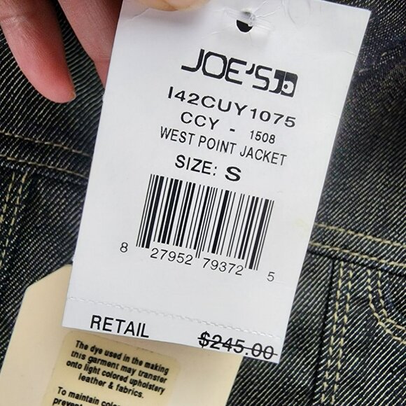 Joe's Jeans Jacket Womens Small Blue Dark Wash West Point Denim Jacket *NWT* - Picture 2 of 13
